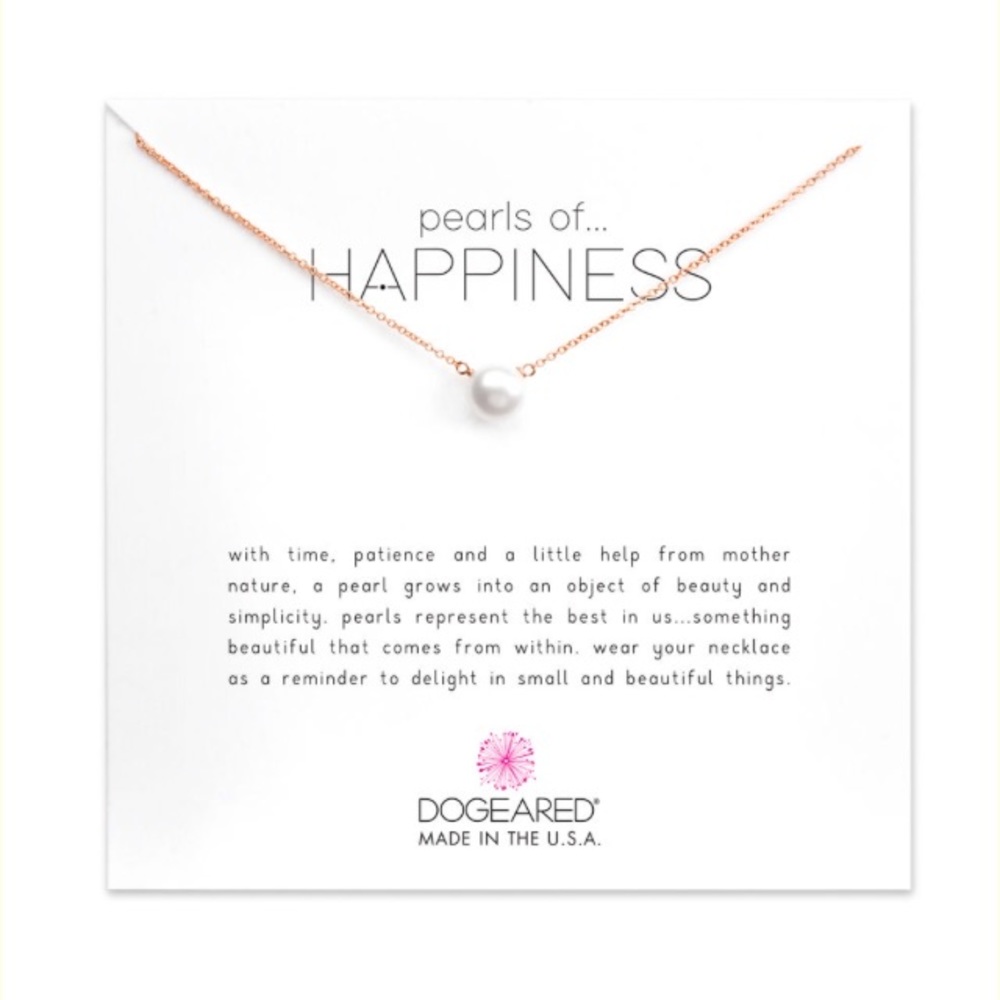 Pearls of happiness pearl necklace, rose gold